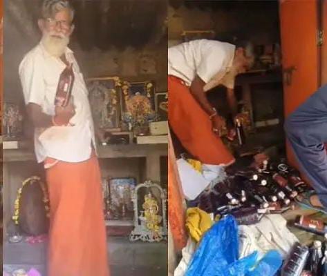 കുടുംബക്ഷേത്രത്തില്‍ മദ്യം ഒളിപ്പിച്ചു; ഒരാള്‍ പിടിയില്‍